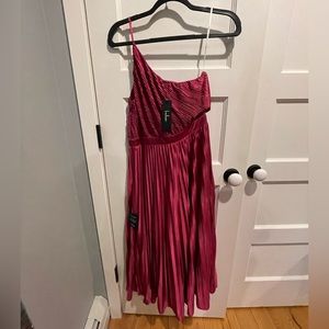 NWT Magenta One Shoulder Midi Dress